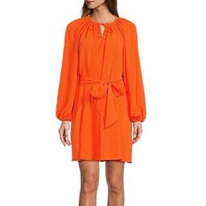 Antonio melani Rafaella orange long sleeve belted dress